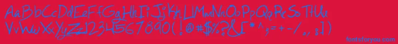 Asyouwish Font – Blue Fonts on Red Background