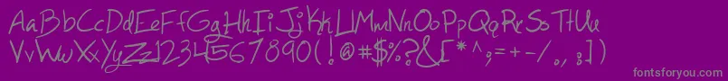 フォントAsyouwish – 紫の背景に灰色の文字