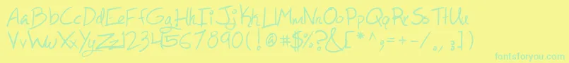 Asyouwish Font – Green Fonts on Yellow Background