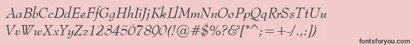 Czcionka BernadetteItalic – czarne czcionki na różowym tle