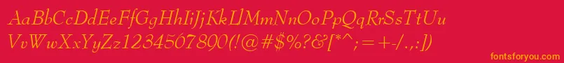 fuente BernadetteItalic – Fuentes Naranjas Sobre Fondo Rojo