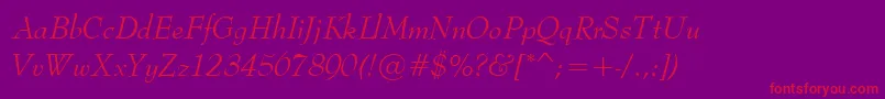 fuente BernadetteItalic – Fuentes Rojas Sobre Fondo Morado