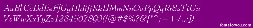 fuente BernadetteItalic – Fuentes Blancas Sobre Fondo Morado