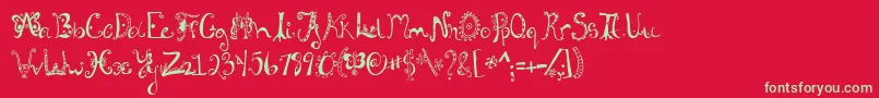 Fannystreehouse Font – Green Fonts on Red Background