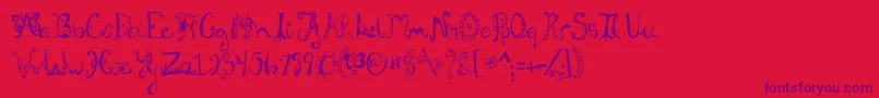 Fannystreehouse Font – Purple Fonts on Red Background