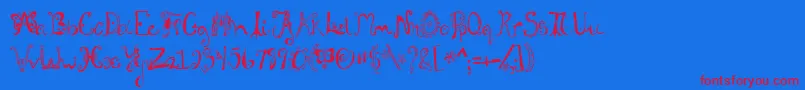 Fannystreehouse Font – Red Fonts on Blue Background
