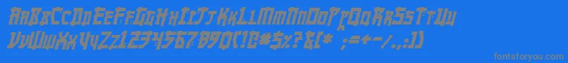 フォントMangaBoldItalic – 青い背景に灰色の文字