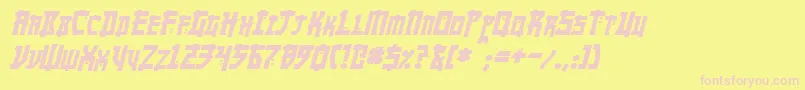 Fonte MangaBoldItalic – fontes rosa em um fundo amarelo