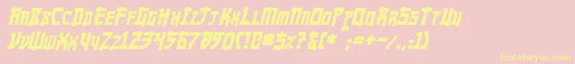 Шрифт MangaBoldItalic – жёлтые шрифты на розовом фоне