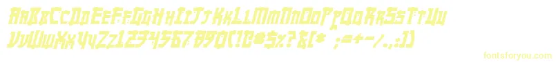 フォントMangaBoldItalic – 黄色のフォント