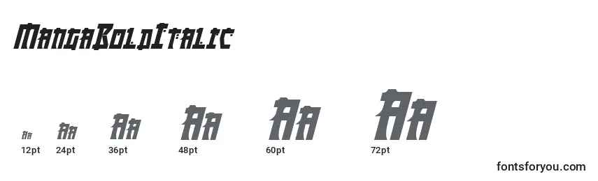 Größen der Schriftart MangaBoldItalic