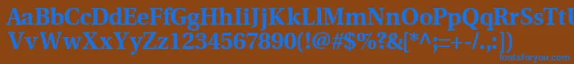 Czcionka VeracityblacksskBold – niebieskie czcionki na brązowym tle