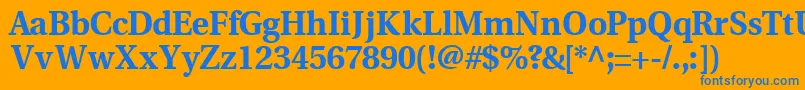 VeracityblacksskBold Font – Blue Fonts on Orange Background