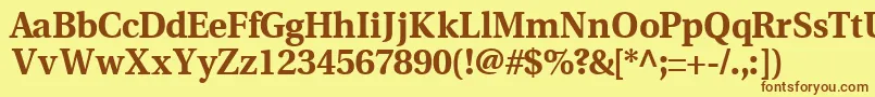 VeracityblacksskBold Font – Brown Fonts on Yellow Background