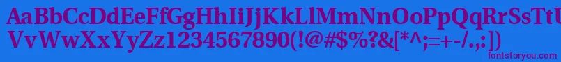 VeracityblacksskBold Font – Purple Fonts on Blue Background