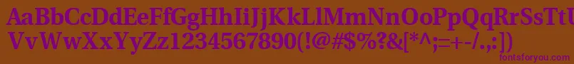 VeracityblacksskBold Font – Purple Fonts on Brown Background