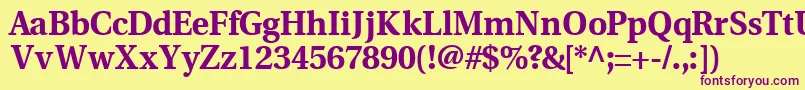 VeracityblacksskBold Font – Purple Fonts on Yellow Background