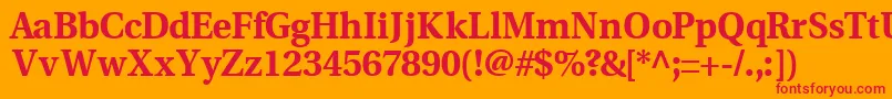 VeracityblacksskBold Font – Red Fonts on Orange Background