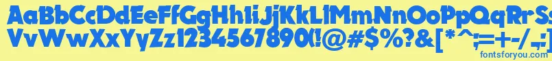 Electron.KzBold Font – Blue Fonts on Yellow Background
