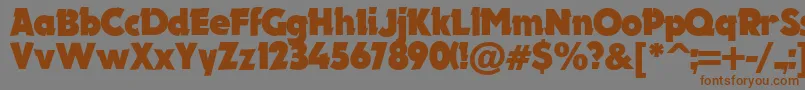 フォントElectron.KzBold – 茶色の文字が灰色の背景にあります。