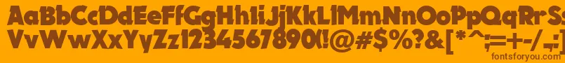 Electron.KzBold-Schriftart – Braune Schriften auf orangefarbenem Hintergrund
