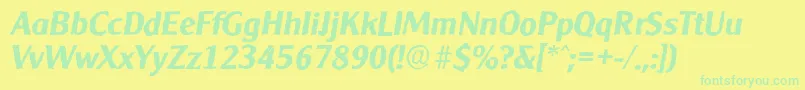 CleargothicantiqueBolditalic Font – Green Fonts on Yellow Background