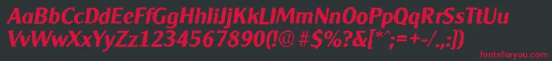 CleargothicantiqueBolditalic Font – Red Fonts on Black Background
