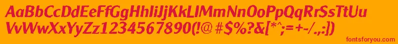 CleargothicantiqueBolditalic Font – Red Fonts on Orange Background