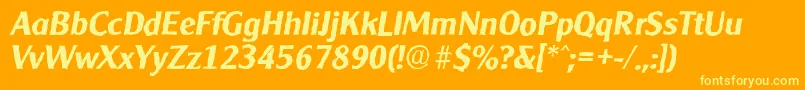 CleargothicantiqueBolditalic Font – Yellow Fonts on Orange Background