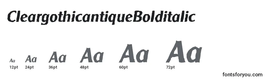 Размеры шрифта CleargothicantiqueBolditalic