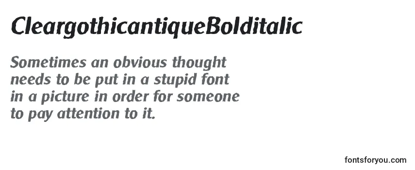 CleargothicantiqueBolditalic Font