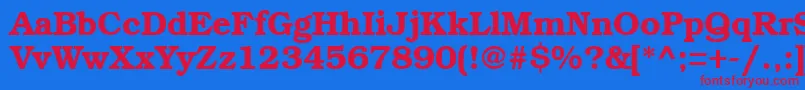 BookmancttBold Font – Red Fonts on Blue Background