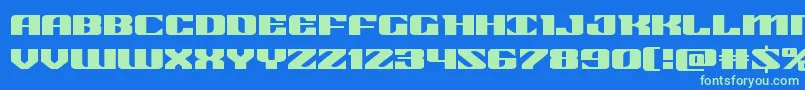 21gunsaluteexpandフォントについての詳細 フォント21gunsaluteexpand – 青い背景に緑のフォント