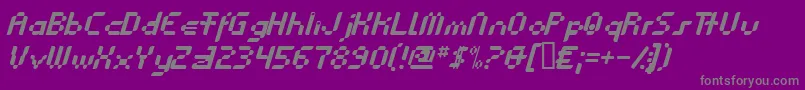 フォントAnasthesia ffy – 紫の背景に灰色の文字