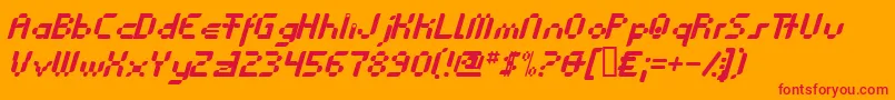 フォントAnasthesia ffy – オレンジの背景に赤い文字