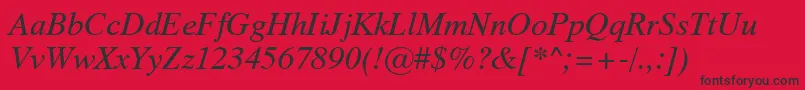 フォントDutch801ItalicSwa – 赤い背景に黒い文字