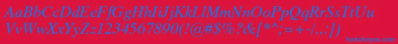Dutch801ItalicSwa Font – Blue Fonts on Red Background