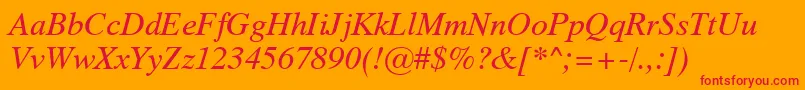 Dutch801ItalicSwa Font – Red Fonts on Orange Background