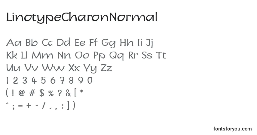 A fonte LinotypeCharonNormal – alfabeto, números, caracteres especiais