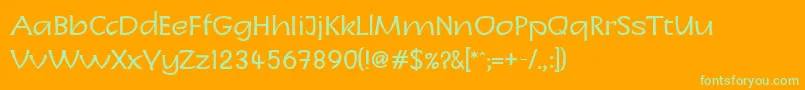 LinotypeCharonNormal Font – Green Fonts on Orange Background