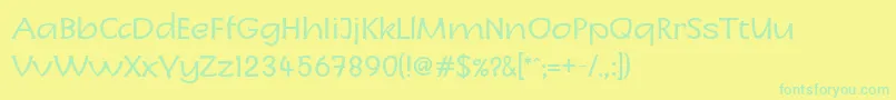 LinotypeCharonNormal-Schriftart – Grüne Schriften auf gelbem Hintergrund