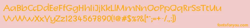 LinotypeCharonNormal Font – Orange Fonts on Pink Background