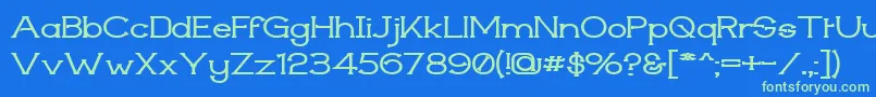 Techiwgm Font – Green Fonts on Blue Background