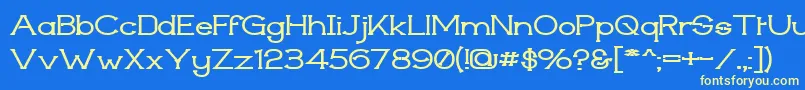 Techiwgm Font – Yellow Fonts on Blue Background