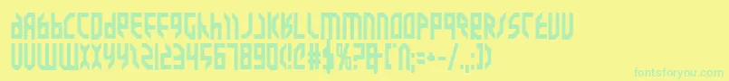 Valkyrieb-Schriftart – Grüne Schriften auf gelbem Hintergrund