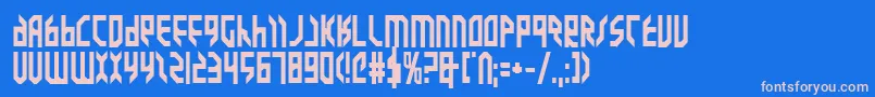 Valkyrieb Font – Pink Fonts on Blue Background