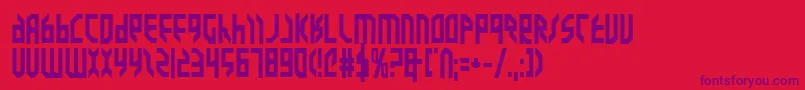Valkyrieb-Schriftart – Violette Schriften auf rotem Hintergrund