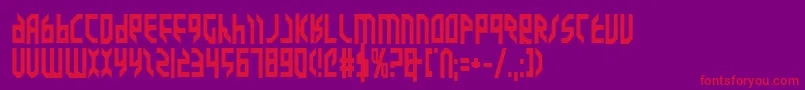 Valkyrieb-Schriftart – Rote Schriften auf violettem Hintergrund