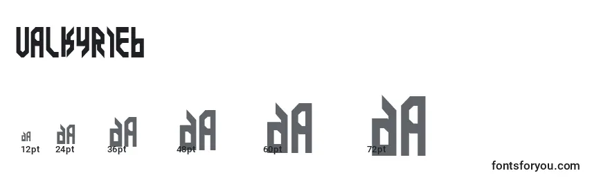 Размеры шрифта Valkyrieb