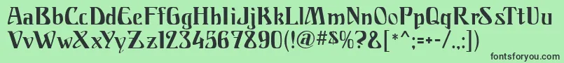 フォントFranconiaMf – 緑の背景に黒い文字